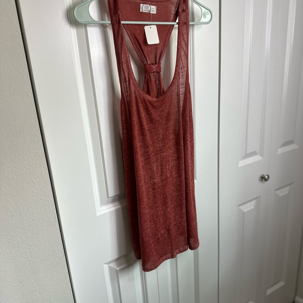 Maurices Rust Red Racerback Tank Top - Picture 2 of 7